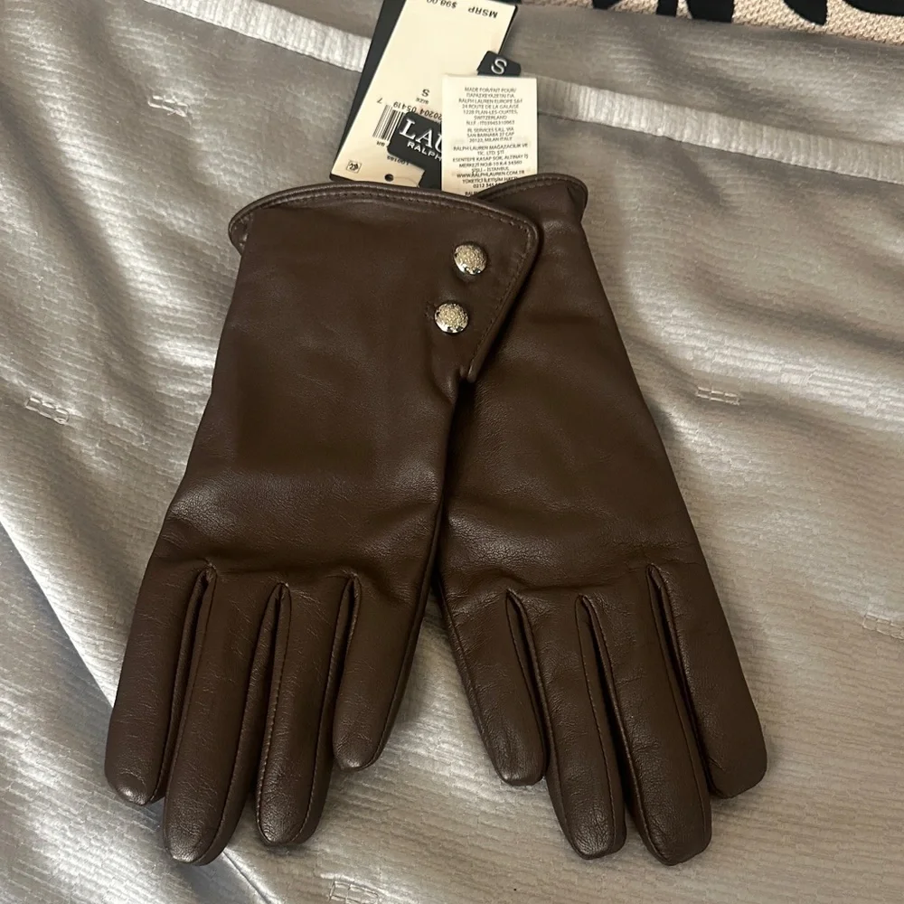Lauren Ralph Lauren Dark Brown Leather women’s Gloves